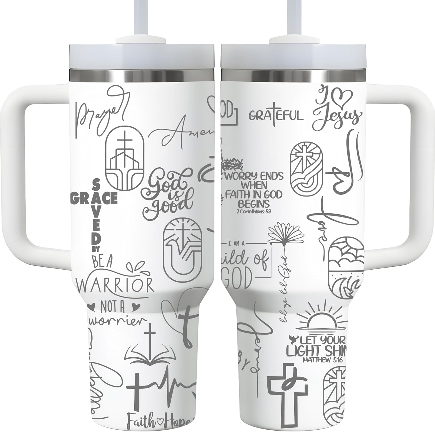 Christian Tumblers for Women - I Am A Child Of God Tumbler 40Oz Laser Engrave - Christian Tumbler, Water Bottle - Religious Faith Jesus God Bible Verse Gifts for Mom, Birthday, Christmas