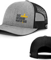 Dad Husband Man of God Cross Christian Trucker Hat - Adjustable Fit Snapback Hat - Breathable Mesh Side for Casual Wear