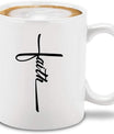 Faith Cross Ceramic Coffee Mug Tea Cup Thoughtful Inspirational Christian Gift 11 oz