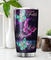 Faith Hope Love Tumbler Stainless Steel Christian Mugs For Women Butterfly Galaxy Christian Cross Inspirational Corinthians Catholic Bible Verse Mug For Christians Tumbler