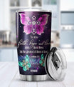 Faith Hope Love Tumbler Stainless Steel Christian Mugs For Women Butterfly Galaxy Christian Cross Inspirational Corinthians Catholic Bible Verse Mug For Christians Tumbler