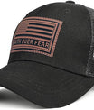 Faith Over Fear Hat with Leather Baseball Cap for Men Boy Gifts for Dad Cross Hats Christian Trucker Caps