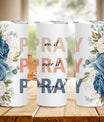 Pray On It Tumbler,Christian Tumbler for Women, Religious Gift for Women Sister Her, Vacuum Insulated Stainless Steel Skinny Tumbler With Lid and Straw 20oz