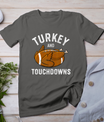 Thanksgiving Turkey And Touchdowns Football Men Boys T-Shirt