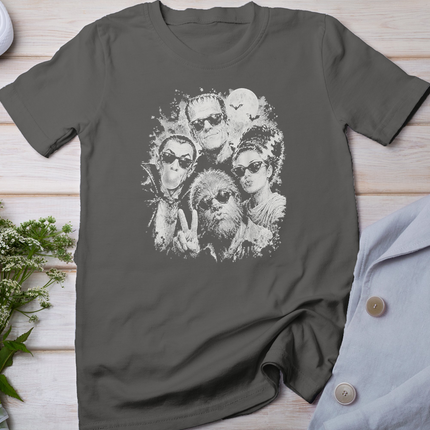 Vintage 90s Halloween Frankenstein Monsters Selfie Lovers T-Shirt