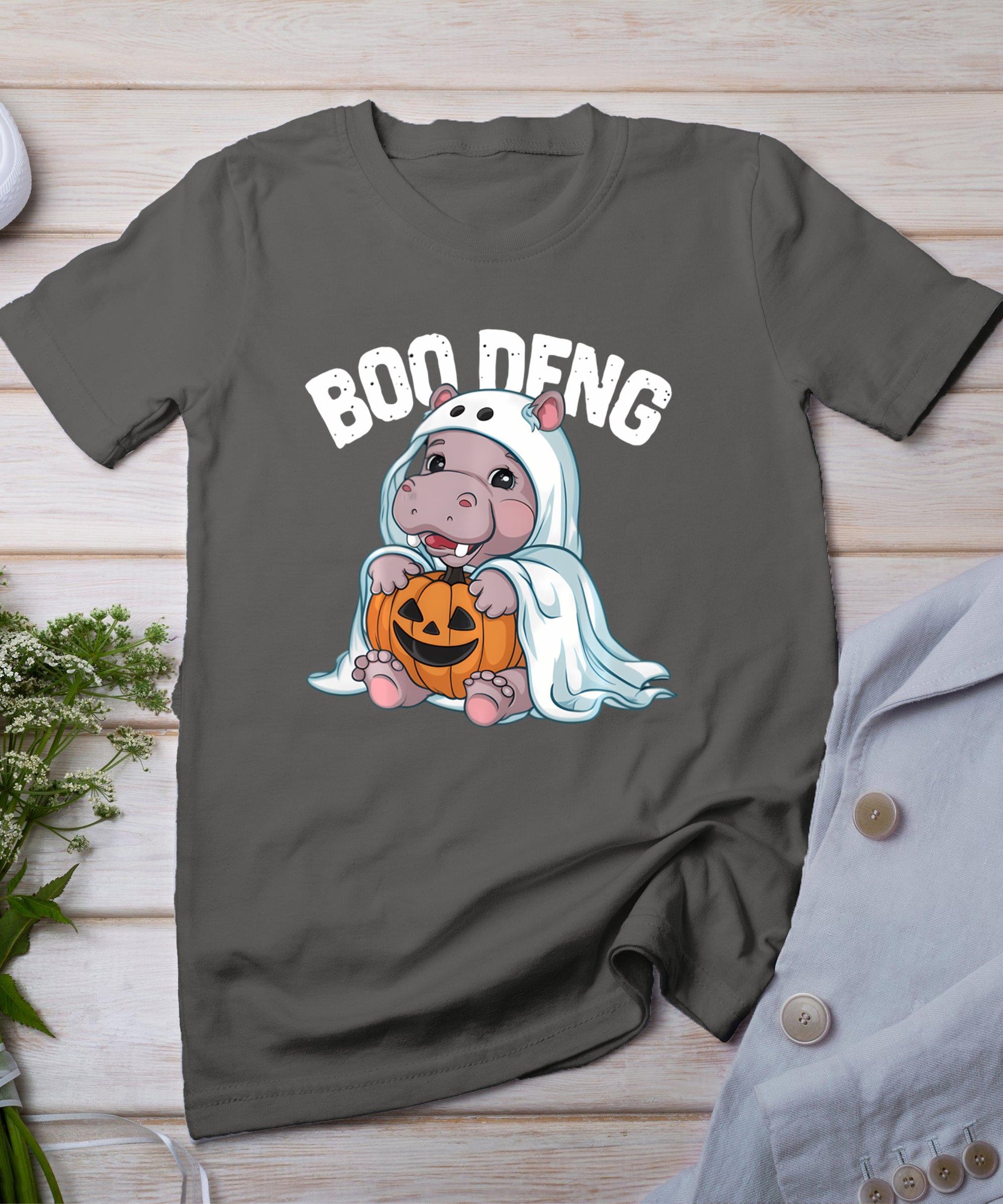 Halloween Moo Deng Baby Hippo Boo Deng T-Shirt