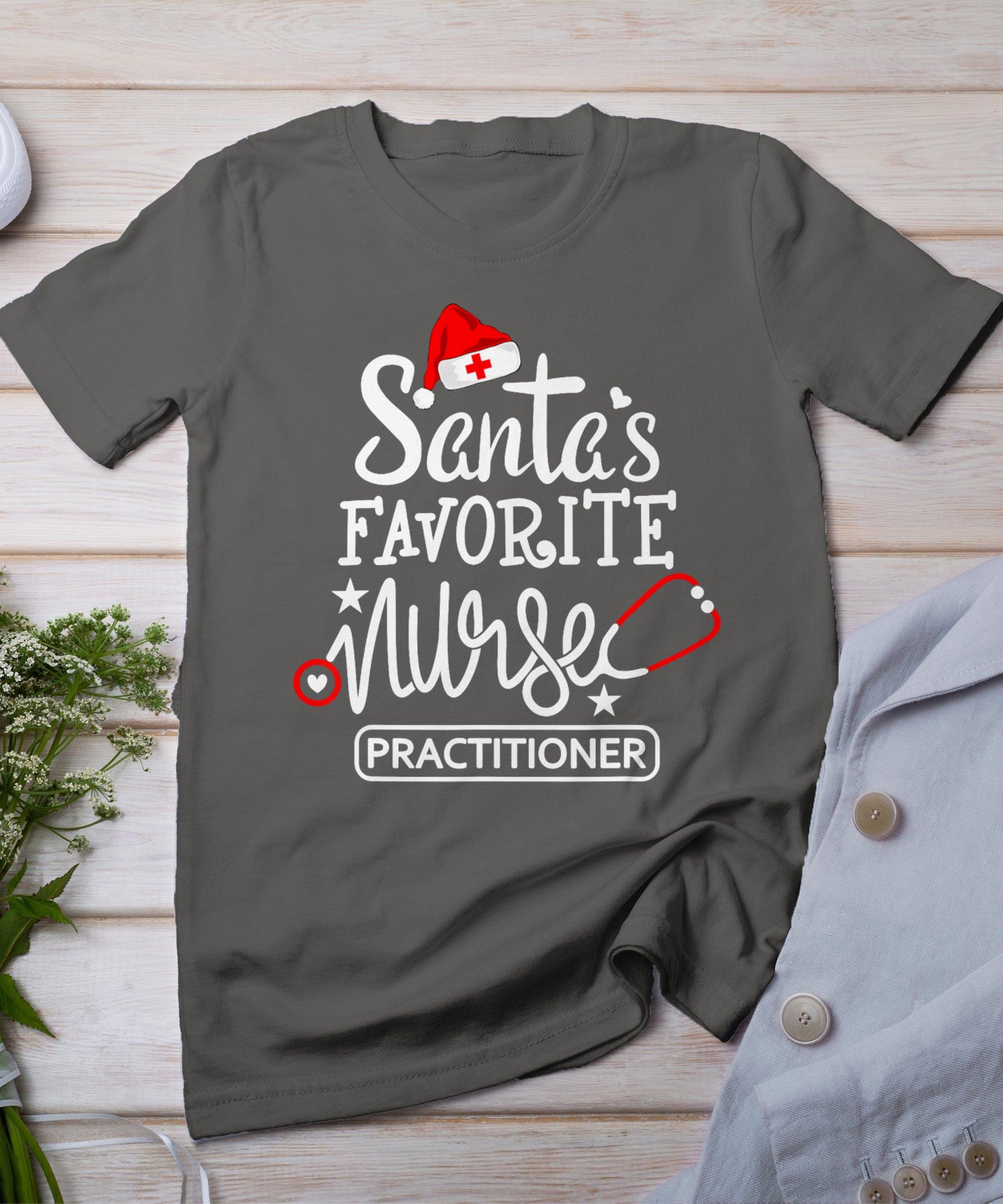 Santa's Favorite Nurse Practitioner Christmas Np Rn Nursing T-Shirt