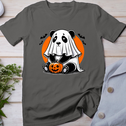 Spooky Panda Wearing A Ghost Halloween Costume Funny Horror T-Shirt