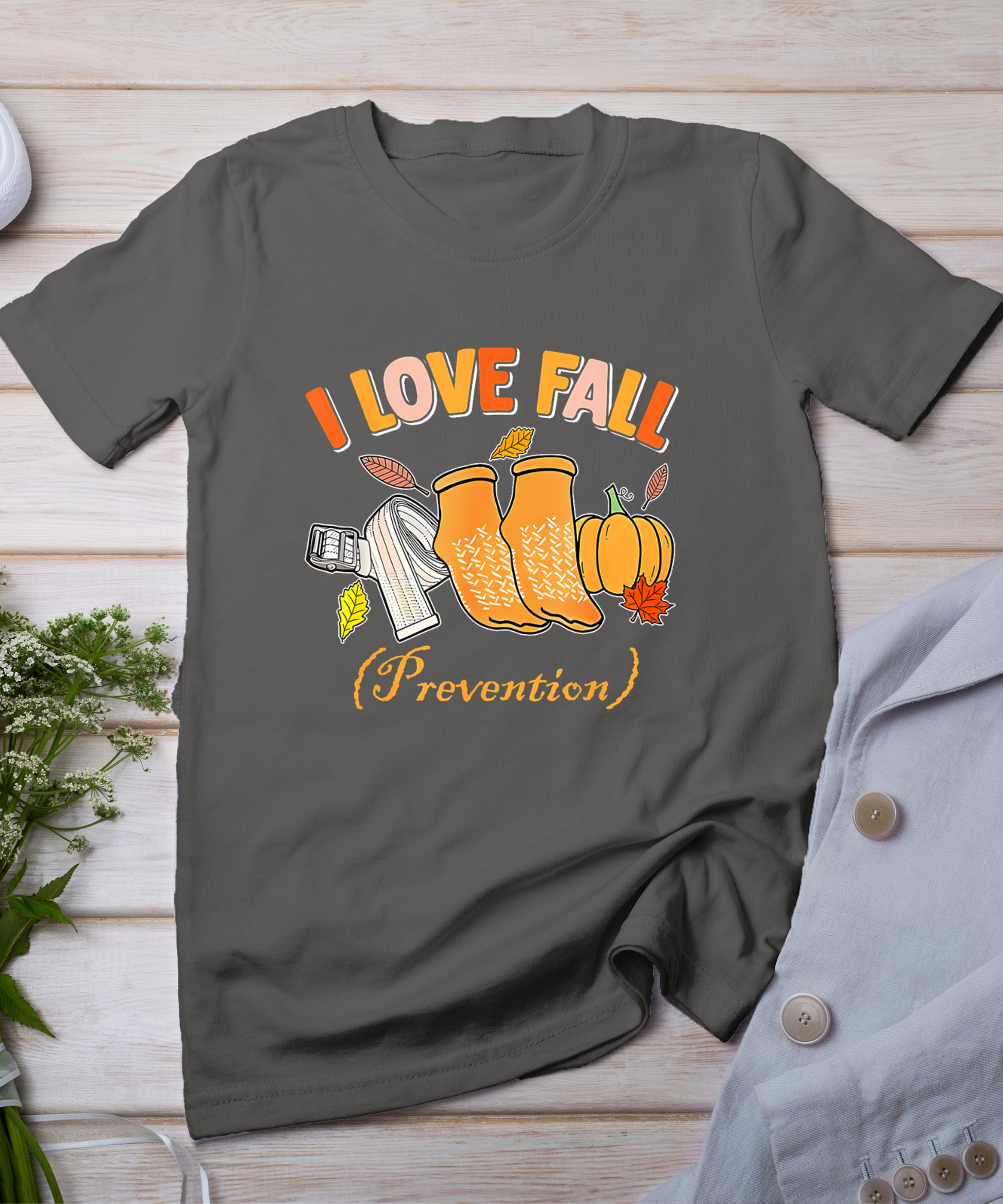 Pt Nurse Fall I Love Fall Prevention Fall Physical Therapy T-Shirt