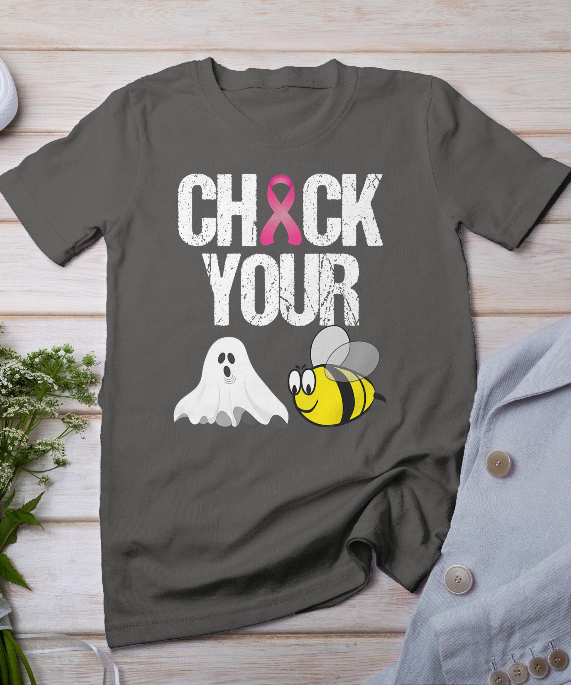 Check Your Boo Bees Shirt Funny Breast Cancer Halloween Gift T-Shirt