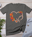 Fall Stethoscope Nurse Thanksgiving Nursing Autumn Scrub Top T-Shirt