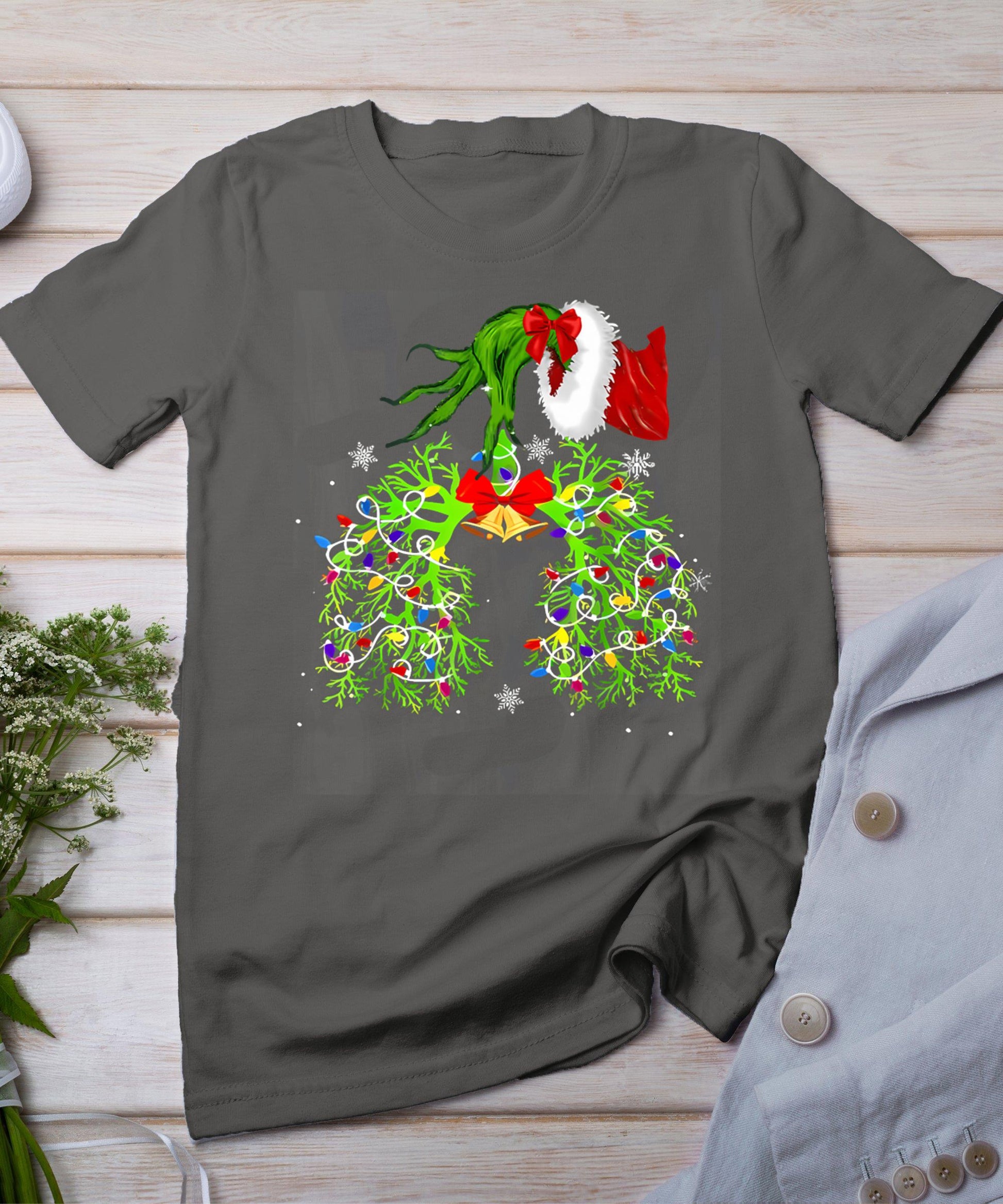 Funny Christmas Nurse Respiratory Therapist Lung Nursing T-Shirt