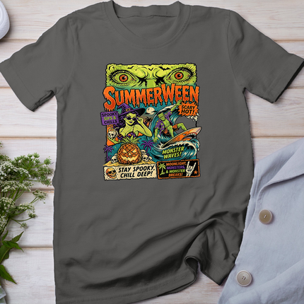 Summerween Scary hots Halloween Monster Beach T-Shirt