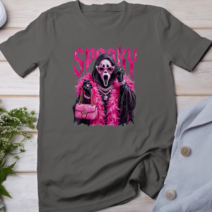 Funny Spooky Ghost Fashion Face Halloween Girly T-Shirt