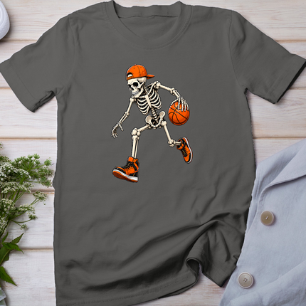 Funny Skeleton Playing Basketball Halloween Men Boys Kids T-Shirt