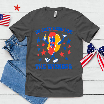 I'm Just Here For The Wieners Funny 4th Of July Hot-Dog T-Shirt