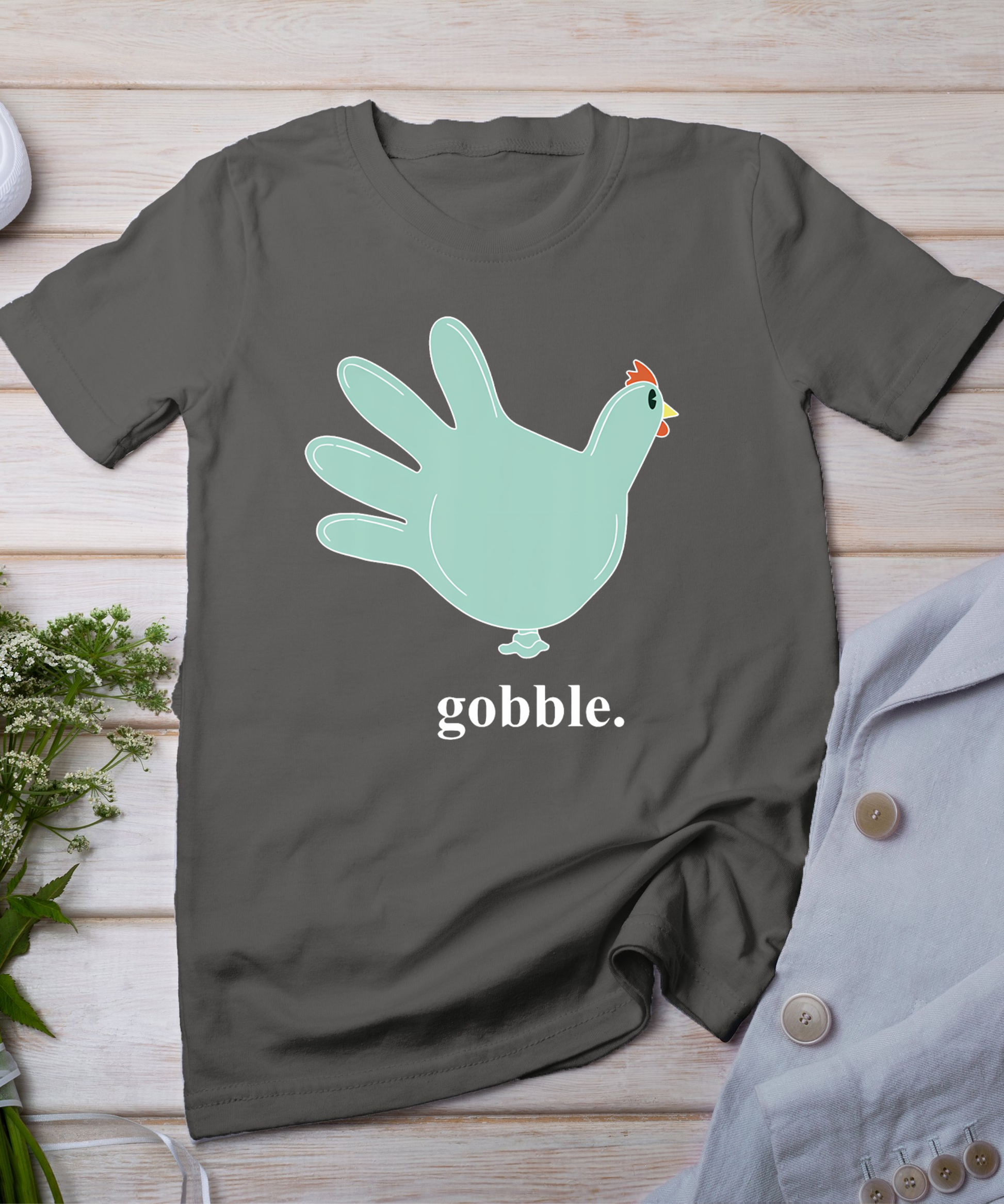 Turkey Glove Gobble Thanksgiving Thankful Nurse T-Shirt