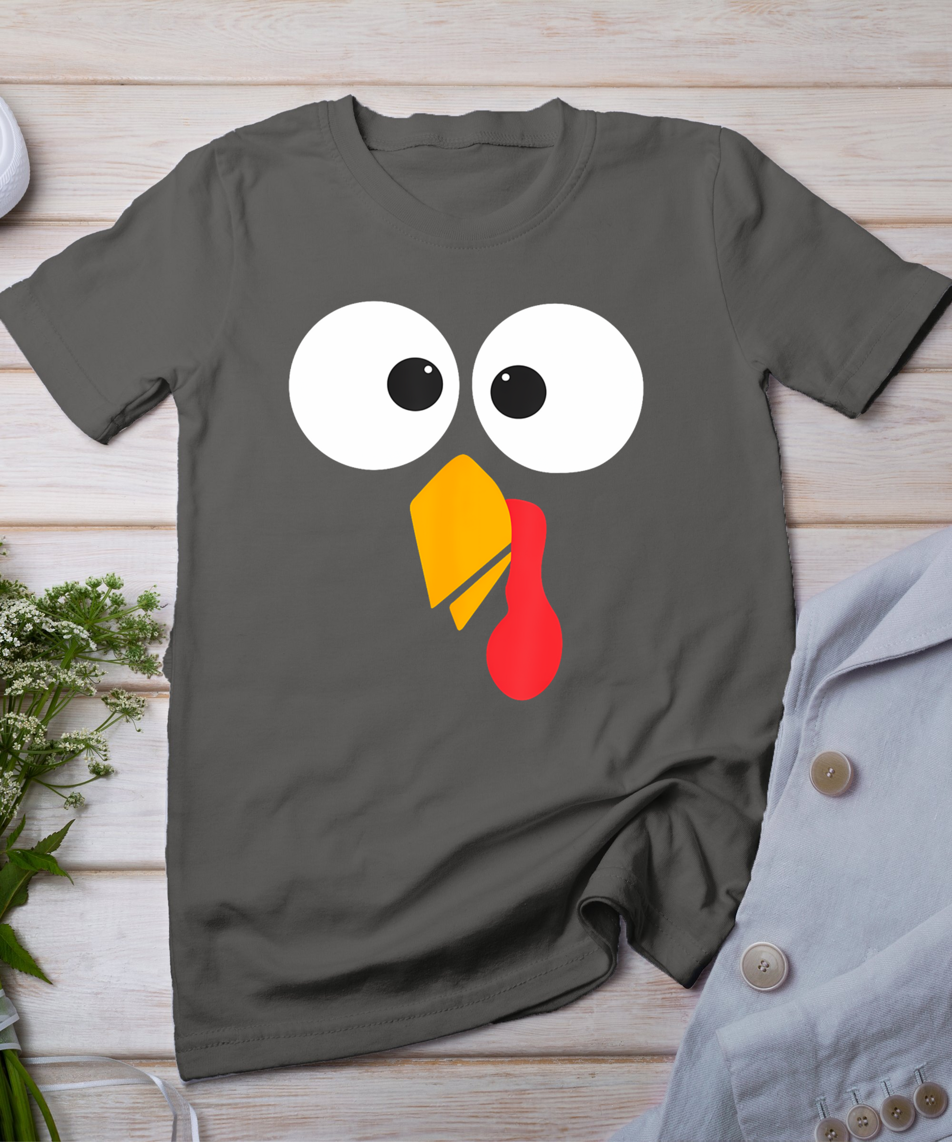 Thanksgiving Turkey Face Matching Family Costume Cute Kids T-Shirt