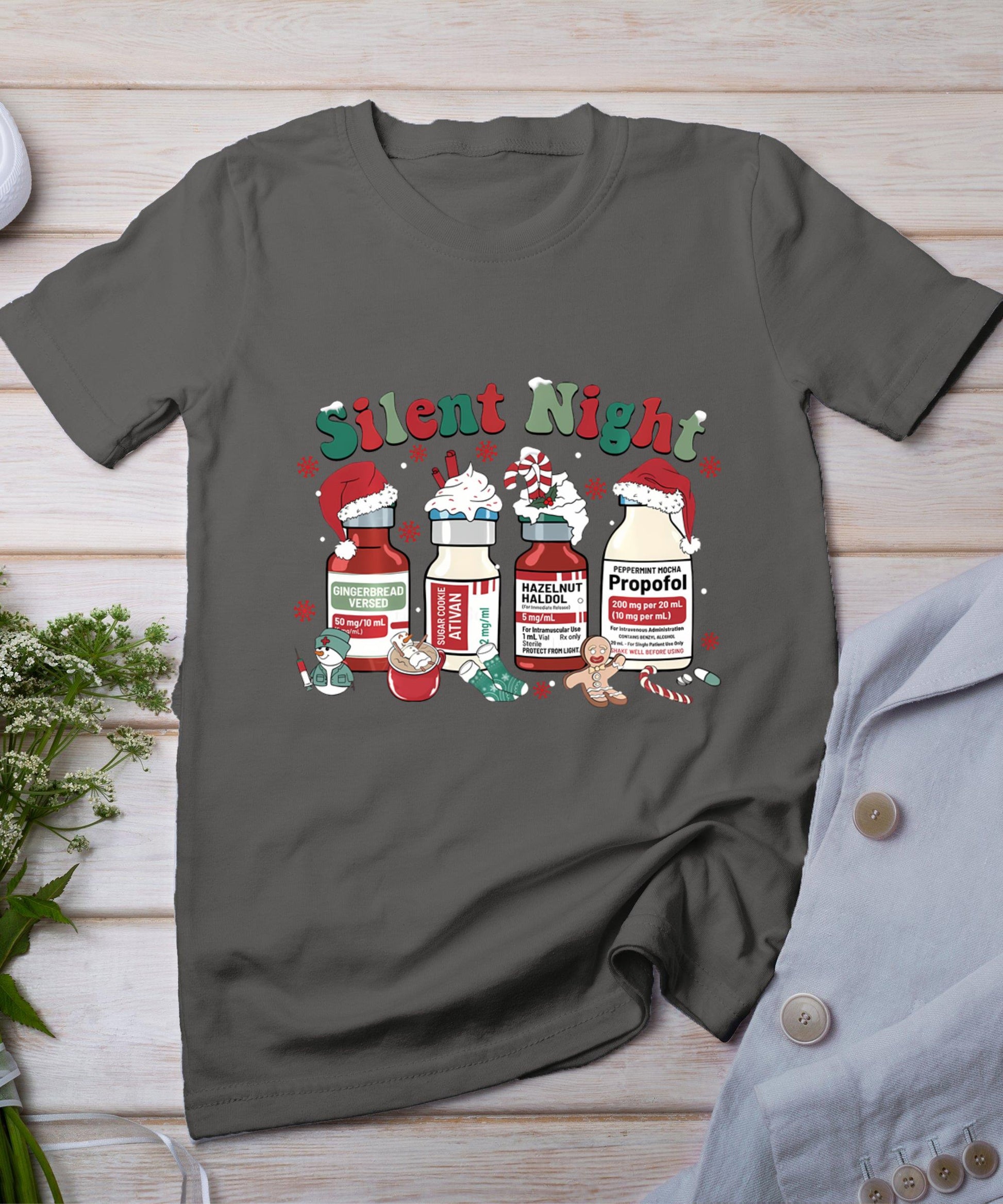 Icu Nurse Christmas Silent Night T-Shirt