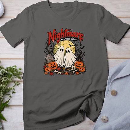 Nightmare On Main Street Vintage Ghosts Creepy Halloween Nig T-Shirt