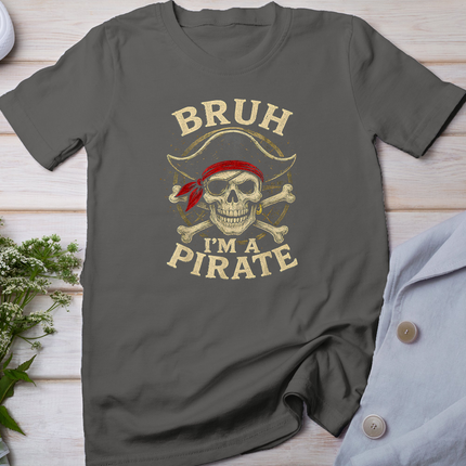 Bruh I'm a Pirate Lazy Pirate Skull Costume Halloween T-Shirt