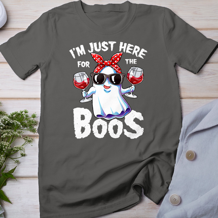 I'm Just Here For The Boos Halloween Women Ghost Cute Funny T-Shirt