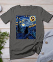 Halloween Starry Night Black Cat Comma La Kamala Harris T-Shirt