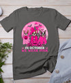 Ghost And Witch Boston Terrier Dog In October We Wear Pink T-Shirt