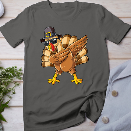 Dabbing Turkey Thanksgiving Day Pilgrim Boys Girls Funny Dab T-Shirt