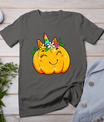 Unicorn Pumpkin Halloween Girl Cute Thanksgiving Girls T-Shirt