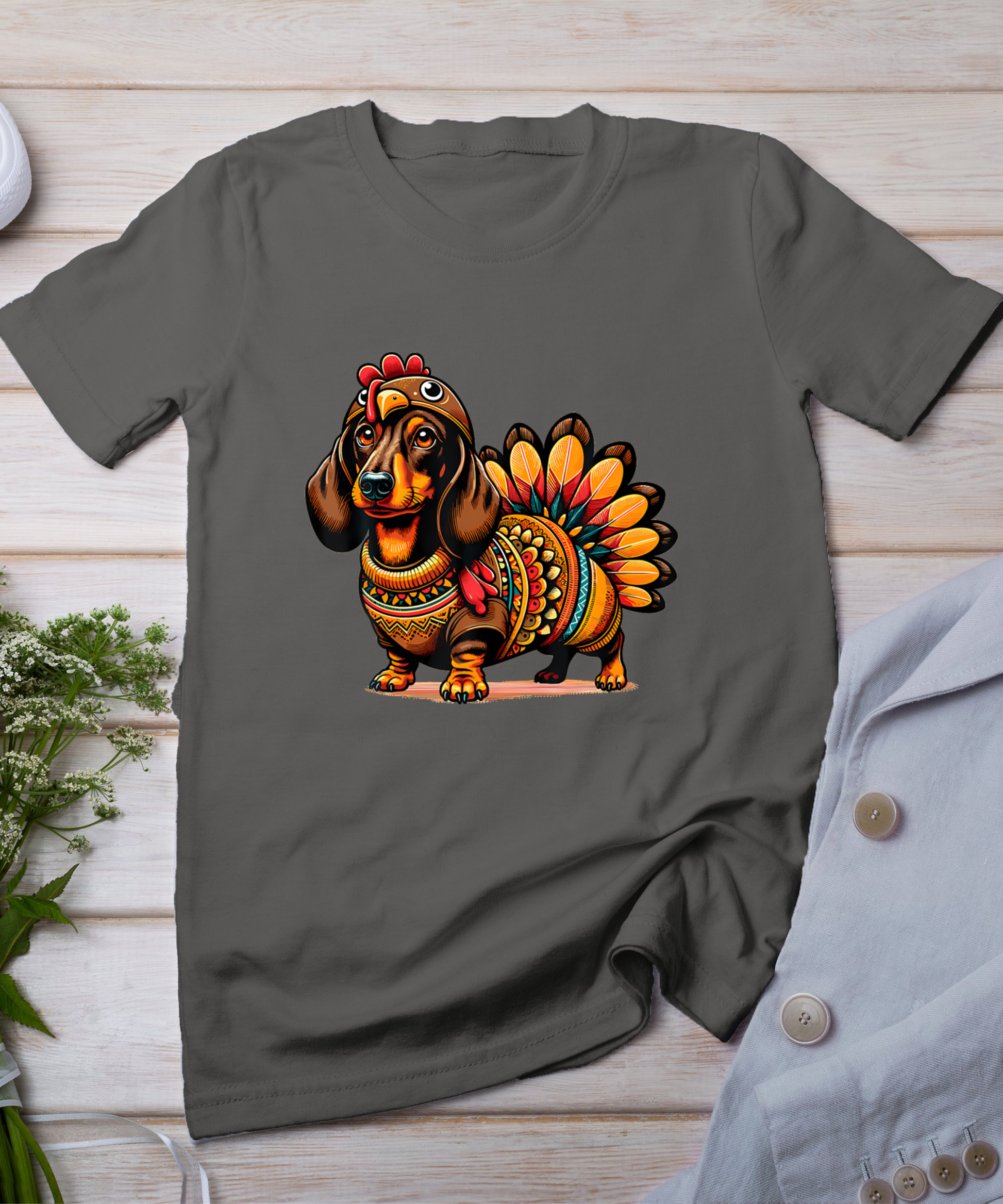 Dachshund Dog Weiner Turkey Costume T-Shirt