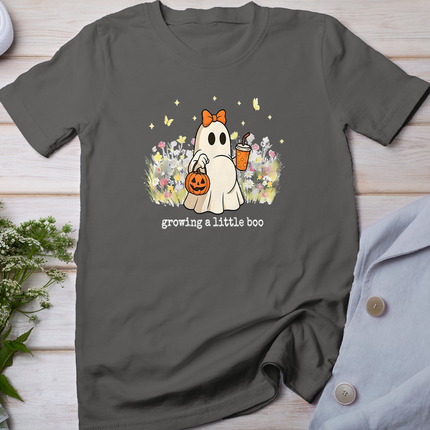 Growing A Little Boo Ghost Pregnancy Maternity Halloween T-Shirt