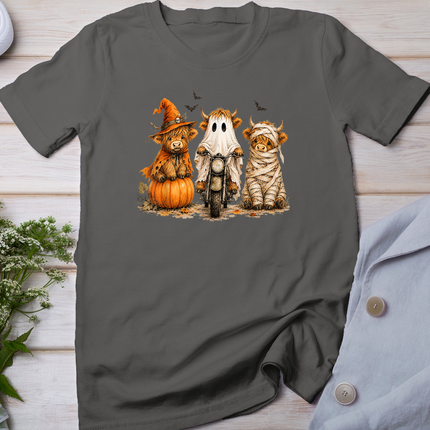 Halloween Highland Cow, Spooky Highlander Cow Fall T-Shirt