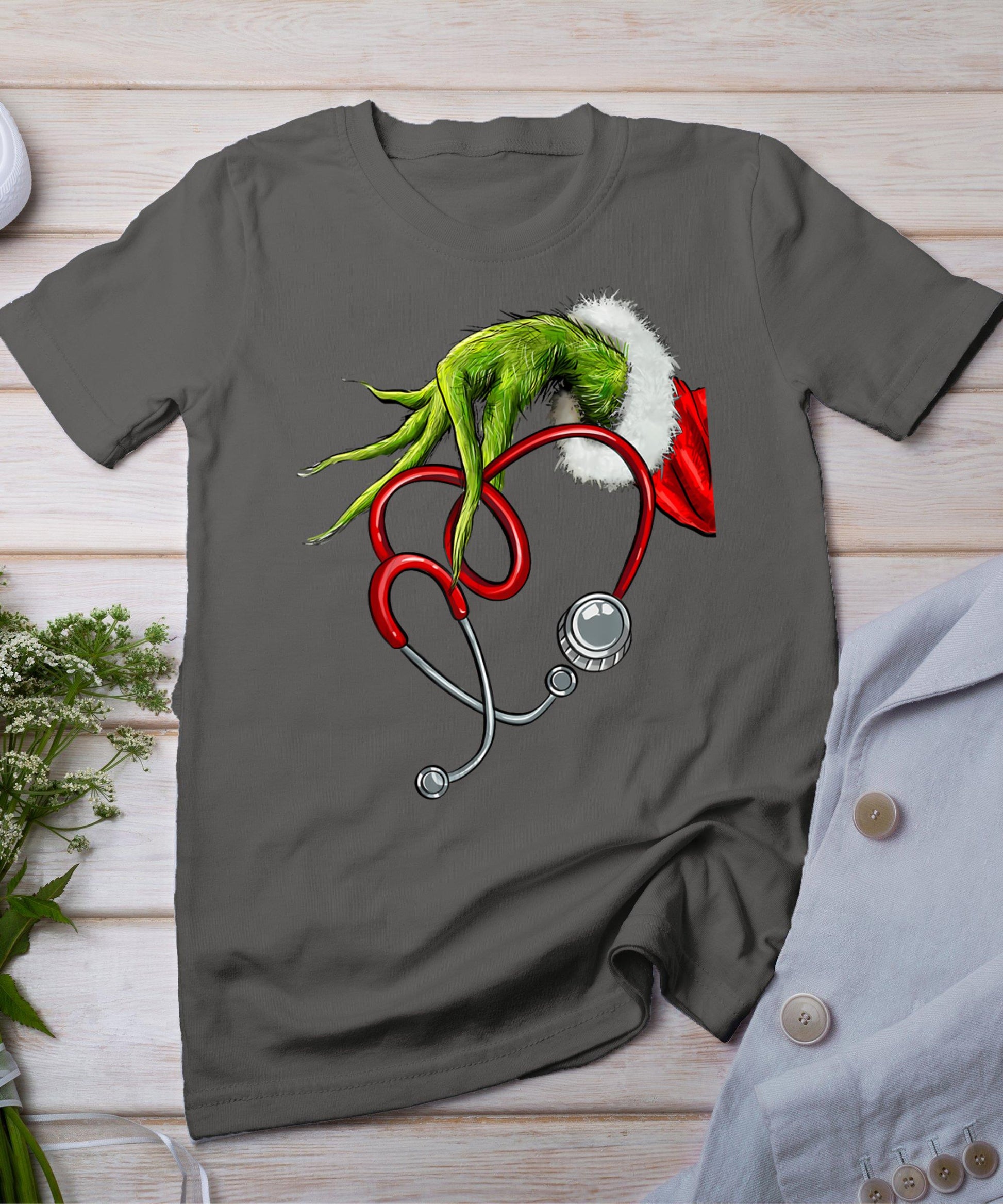 Nurse Funny Merry Christmas Stethoscope Nursing Xmas Pajamas T-Shirt