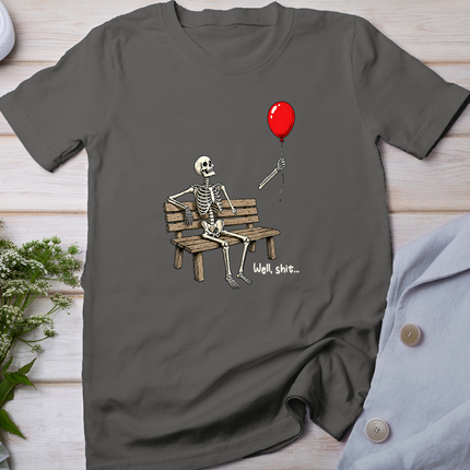 Skeleton Lost Balloon Well Shit Funny Saying Quote Men Women T-Shirt