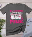 In October We Wear Pink Nurse Ghost Halloween Breast Cancer T-Shirt