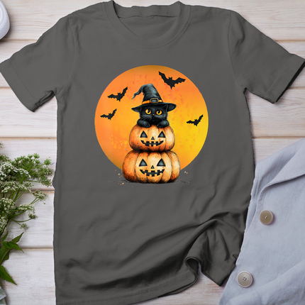 Halloween Cat Black Cat Halloween Scary Cat Angry Cat Funny T-Shirt