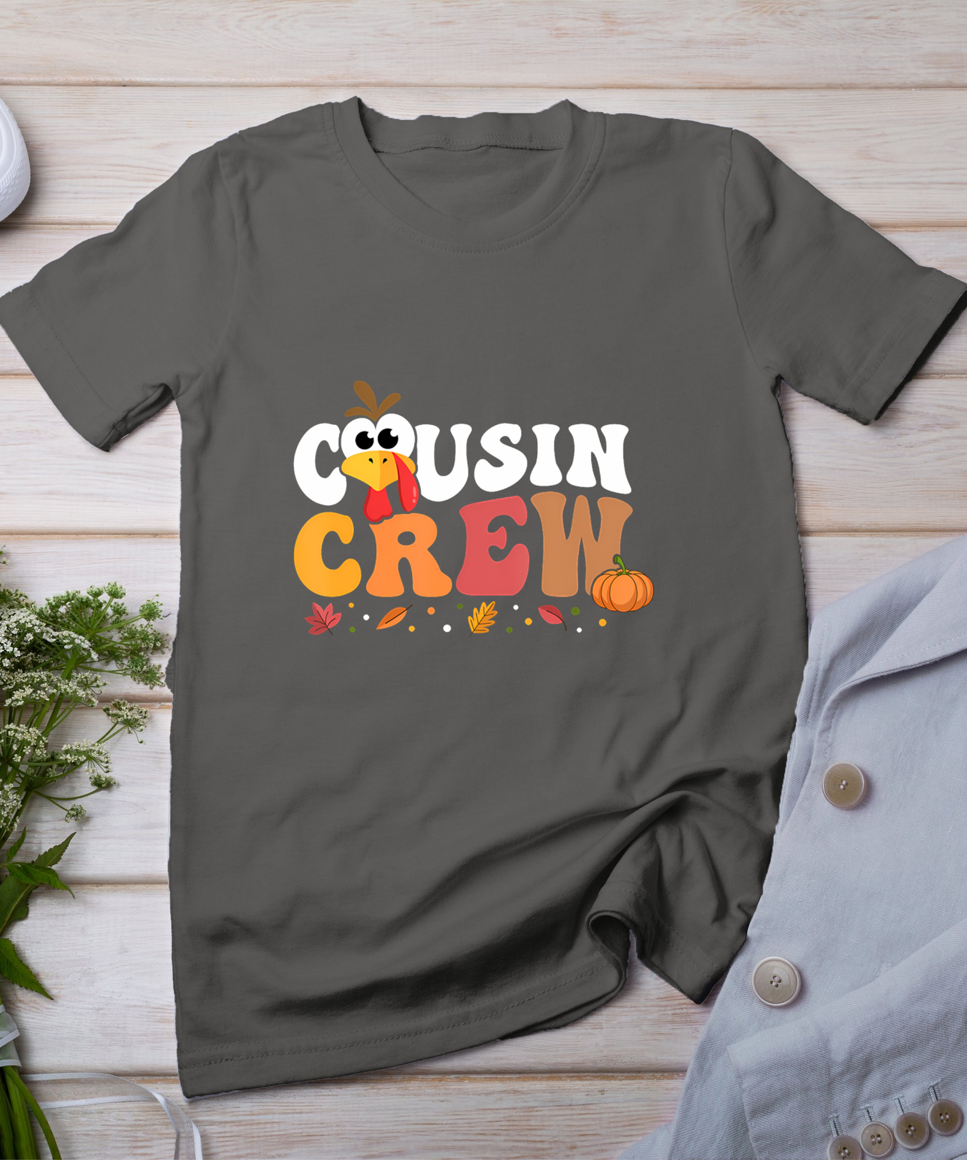 Cousin Crew Thanksgiving Family Matching Turkey Day Fall T-Shirt