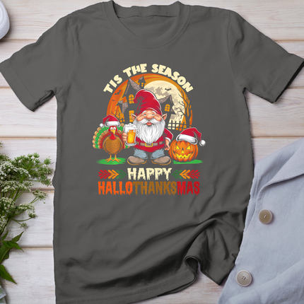 Happy Hallothanksmas Halloween Thanksgiving Merry Christmas Long Sleeve T-Shirt