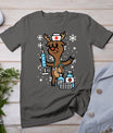 Christmas Nurse Reindeer Funny Xmas Nursing Scrub Top Women T-Shirt