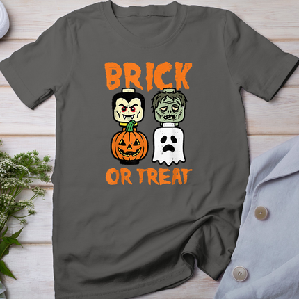 Halloween Brick Or Treat Building Blocks Costume Boys Kids T-Shirt