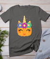 Unicorn Pumpkin Halloween Thanksgiving Girls Kids T-Shirt