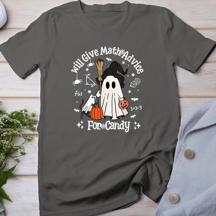 Funny Math Teacher Halloween Ghost Math Lover Teachers Woman T-Shirt