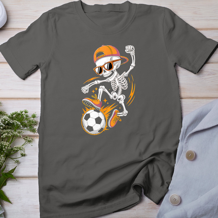 Halloween Skeleton Funny Soccer Shirt for Teens Boys Men T-Shirt