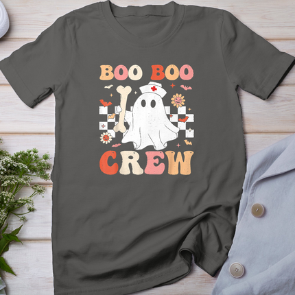 Groovy Boo Crew Nurse Ghost Nursing Medical Halloween Scrub T-Shirt