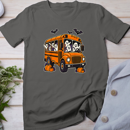 Halloween School Bus Driver Ghosts and Pumpkins T-Shirt
