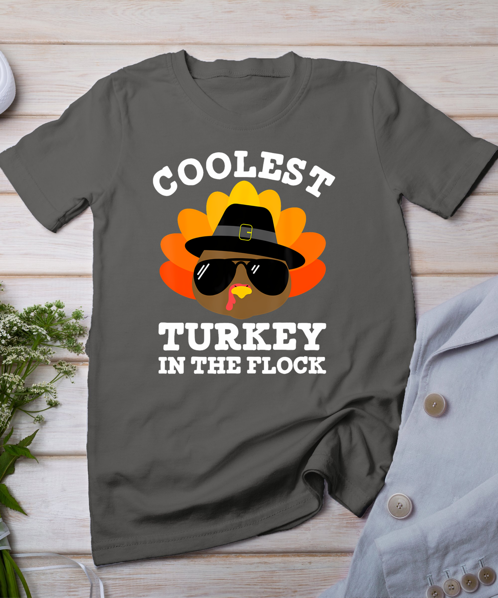 Thanksgiving For Men Boys Toddler Kids Coolest Turkey T-Shirt