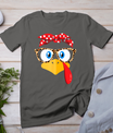 Thanksgiving Turkey Face Leopard Print Glasses Women Girls T-Shirt