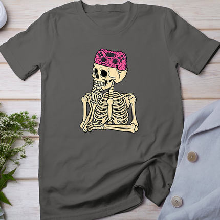 Halloween Skeleton Gamer Brain Men Teens Boys Gaming Boys T-Shirt