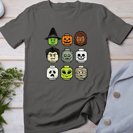 Halloween Building Blocks Head Cute Bricks Costume Boys Kids T-Shirt